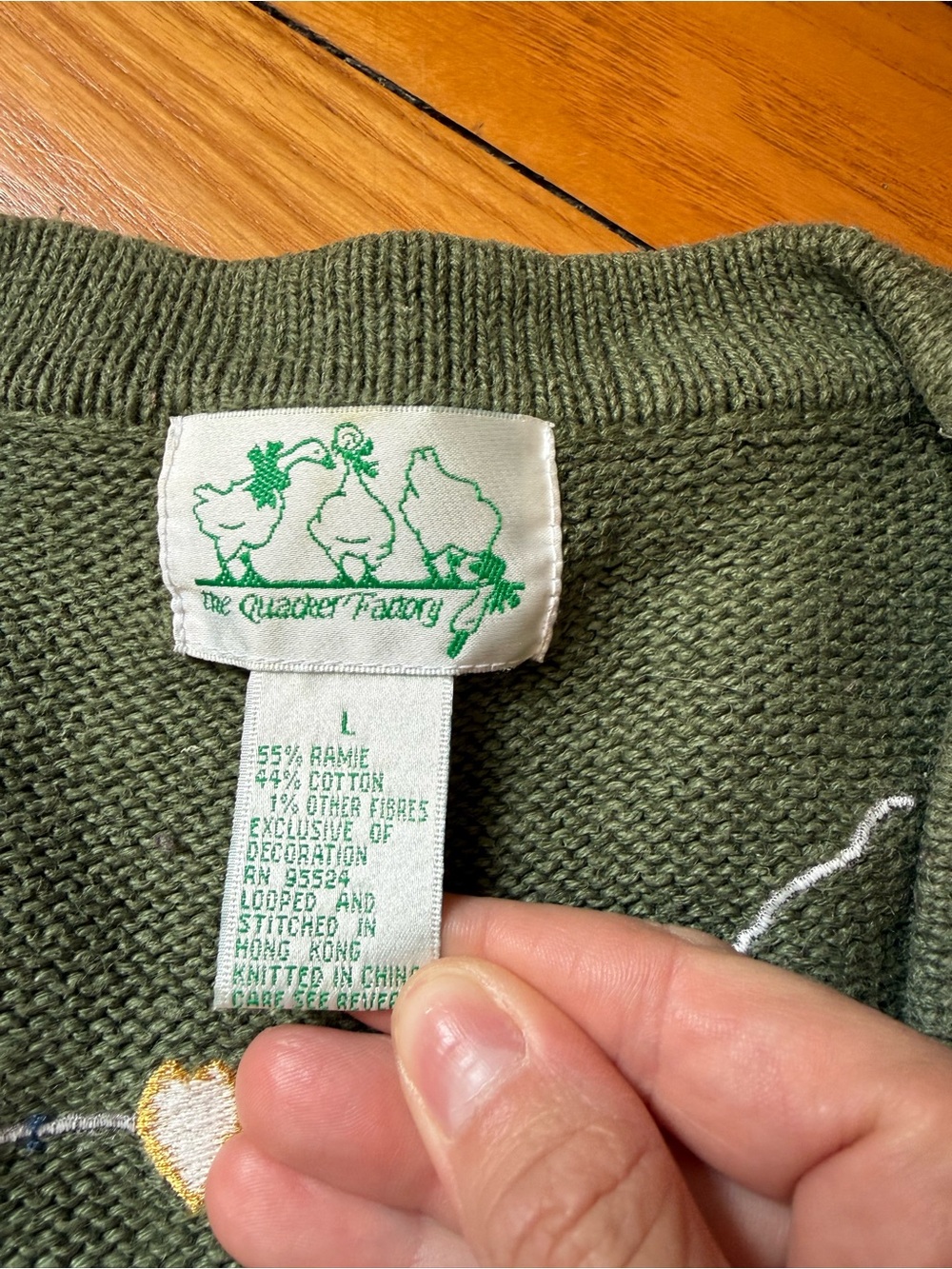 Green Embroidered Folk Art Cardigan Sweater - Picture 2 of 5